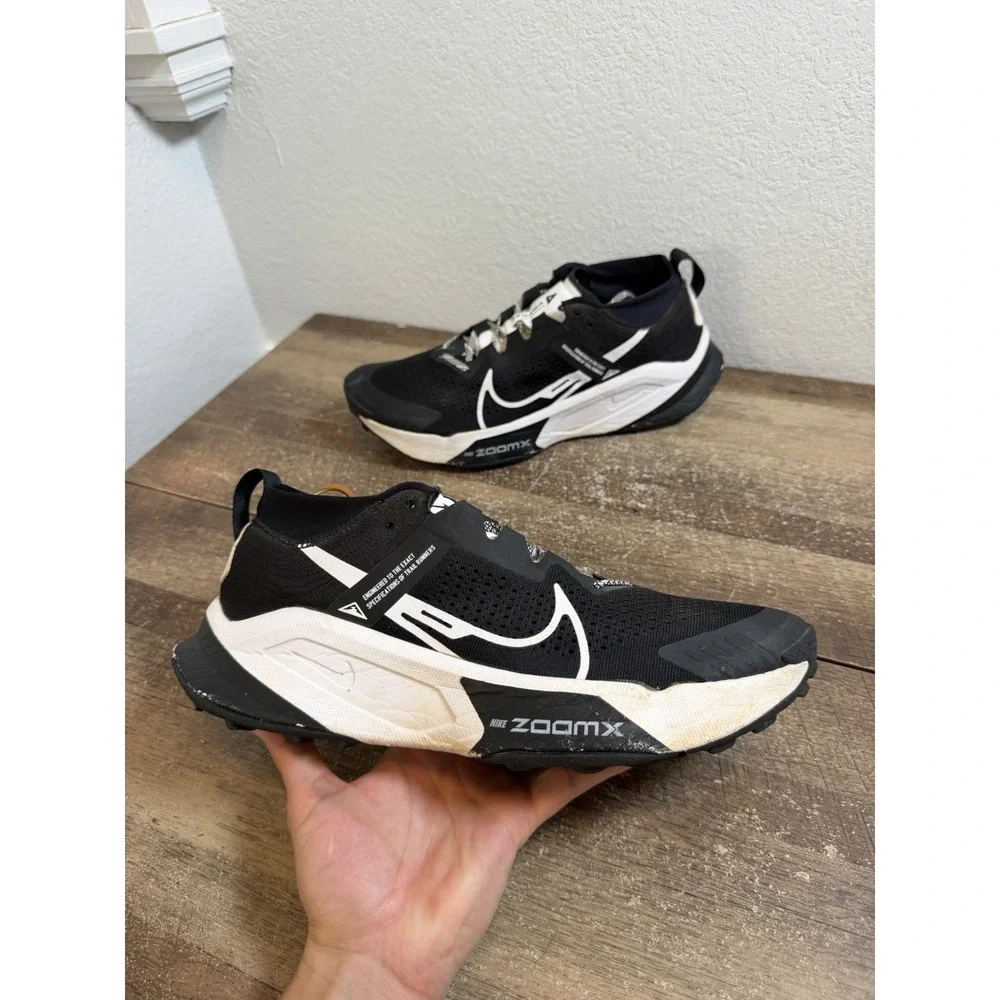 Nike ZoomX Zegama Trail Men's 12.5 Black White Running Shoes DH0623-001